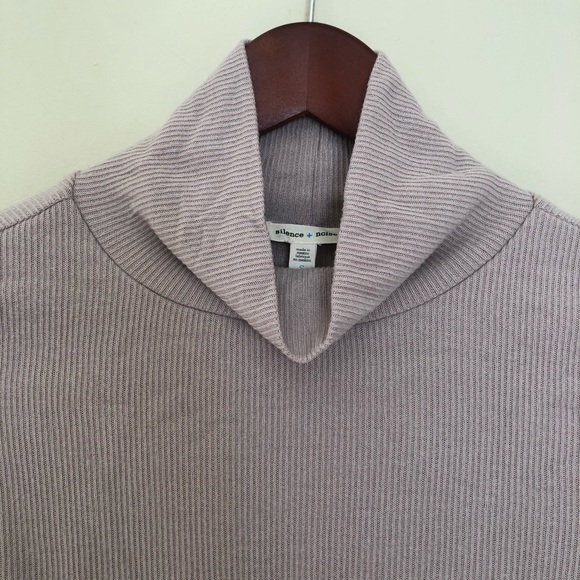 Silence + Noise Mockneck Crop grey neutral beige Sweater turtleneck - Picture 3 of 4